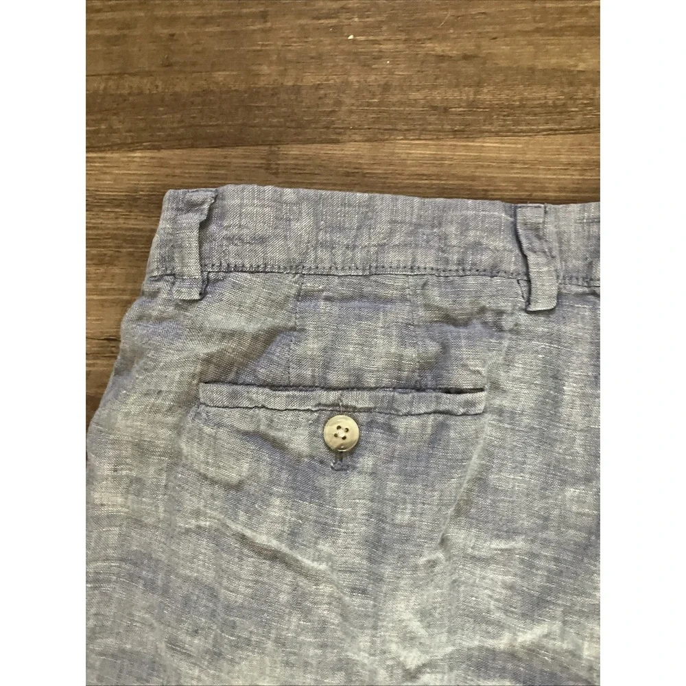 Banana Republic BR 100% Linen Chino Shorts Blue Mens Sz 35